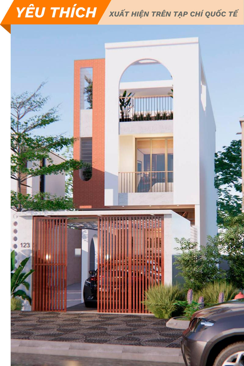 Thiết kế nhà phố 3 tầng phong cách tropical